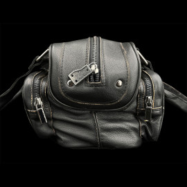 Racing Handtasche Vintage Schwarz Leder 4 Taschen