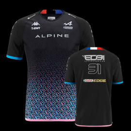 Alpine T-shirt F1 Team 2023 n°31 Ocon Kappa Black / Blue / Pink 371C6GW-A0B - Men