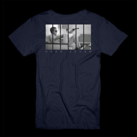 Steve McQueen T-shirt Gun Sofa Navy Blue Hero Seven - Men