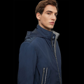 Wasserabweisend Porsche x BOSS Jacke Kapuzenkragen Regular Fit Dunkelblau BOSS 50490420_404 - Herren