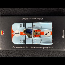 Porsche 908/3 Nr 1 Platz 2. 1000km Nürburgring 1971 Gulf JWA 1/43 Spark SG519