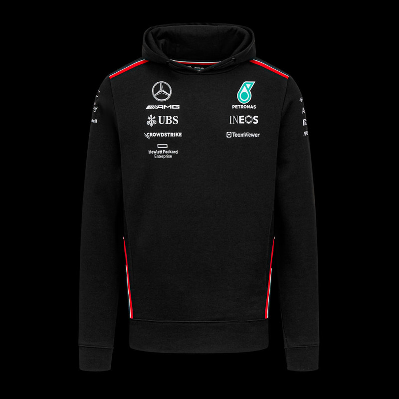 Mercedes AMG Sweatshirt F1 Team Hamilton Russell Hooded jacket Formula 1 black 701223430-001 - men Mercedes AMG Sweatshirt F1 Team Hamilton Russell Hooded jacket Formula 1 black 701223430-001 - men