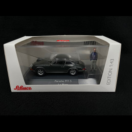 Porsche 911 S 1968 with Steve McQueen Figure / Le Mans Movie Slate Gray 1/43 Schuco 450361700