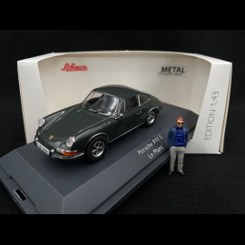 Porsche 911 S 1968 with Steve McQueen Figure / Le Mans Movie Slate Gray 1/43 Schuco 450361700