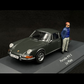 Porsche 911 S 1968 with Steve McQueen Figure / Le Mans Movie Slate Gray 1/43 Schuco 450361700