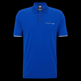 Porsche x BOSS Poloshirt Capsule-Logo Stretch-Baumwolle Blau BOSS 50486178_433 - Herren