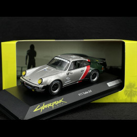 Porsche 911 Turbo Type 930 Cyberpunk 2077 1977 Silver / Green / Red 1/43 Minichamps WAP0209300NTRB