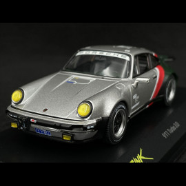 Porsche 911 Turbo Type 930 Cyberpunk 2077 1977 Silber / Grün / Rot 1/43 Minichamps WAP0209300NTRB