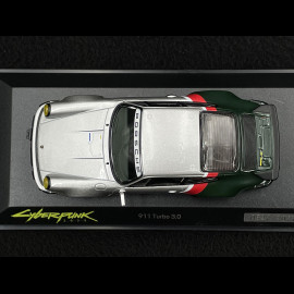 Porsche 911 Turbo Type 930 Cyberpunk 2077 1977 Silver / Green / Red 1/43 Minichamps WAP0209300NTRB