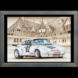 Porsche Poster 911 RSR n° 92 Beaune Aluminium Rahmen François Bruère - VA171