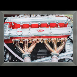 Poster Jaguar Type C Engine Aluminium frame François Bruère - VA180
