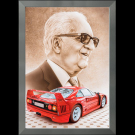 Ferrari Poster F40 Enzo Ferrari Aluminium frame François Bruère - VA180