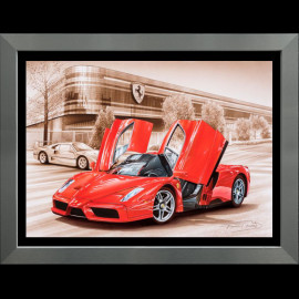 Ferrari Poster Enzo & F40 Aluminium Rahmen François Bruère - VA183