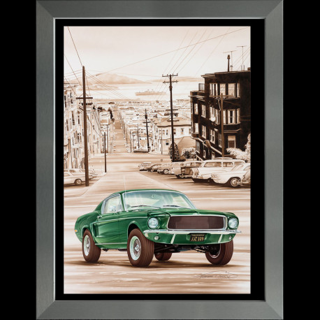 Ford Poster Mustang Bullit Steve Mcqueen Aluminium Frame Fran Ois Bru Re Va Elfershop