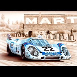 Canvas Porsche 917K n° 22 Martini Winner 24h Le Mans 1971 François Bruère