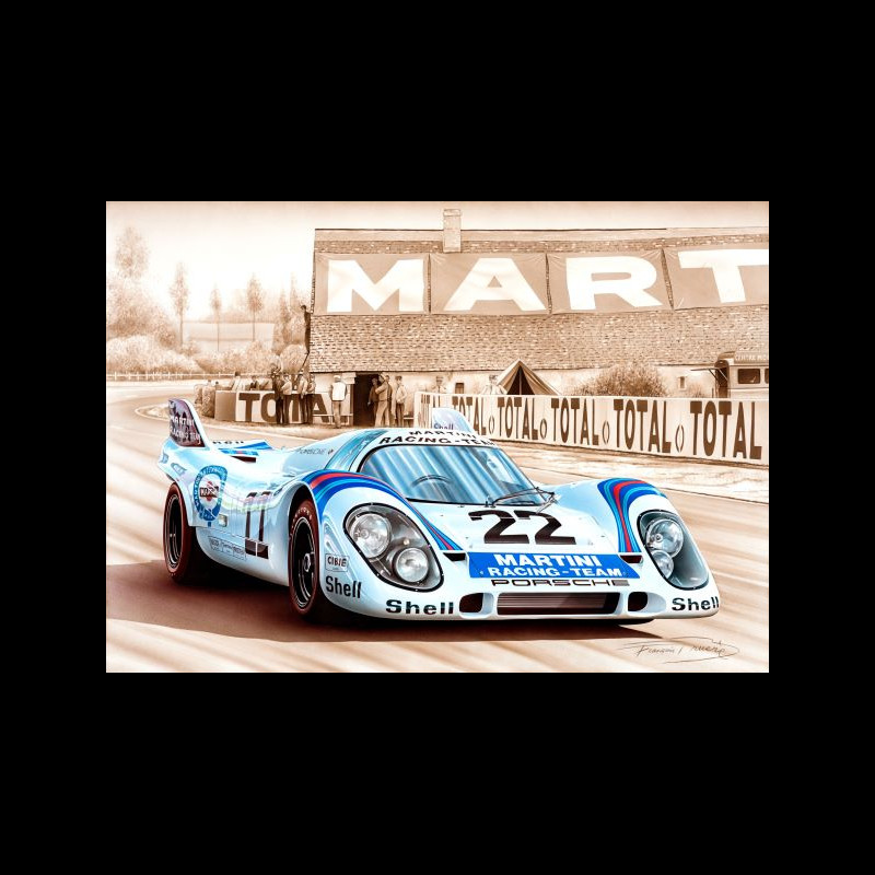 Canvas Porsche 917K n° 22 Martini Winner 24h Le Mans 1971 François Bruère