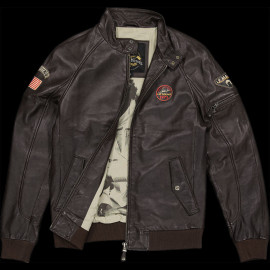 Duo Lederjacke Steve McQueen 24H Du Mans + 	Brieftasche Steve McQueen Le Mans Compact Leder Braun