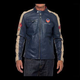 Duo Leather Jacket 24h Le Mans Michel Vaillant Royal Blue + 24h Le Mans Leather Shoulder Bag Michel Vaillant