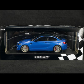 BMW M2 CS 2020 Typ F87 Blau metallic / Goldfelgen 1/18 Minichamps 155021027