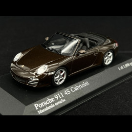 Porsche 911 Cabriolet Type 997 2009 Braun Macadamia Metallic 1/43 Minichamps 400066430