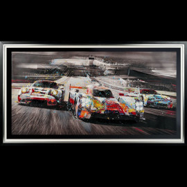 Porsche Frame 919 Hybrid 911 RSR Le Mans 24h Original illustration 80 x 140 cm - 4728