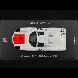 Porsche 910 Nr 36 Platz 3. 12h Sebring 1967 Mitter Patrick 1/43 Spark US270