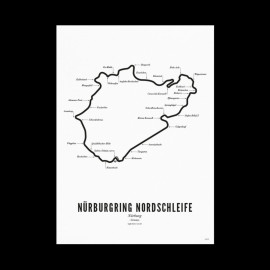 Poster Rennstrecke Nürburgring Nordschleife A4 21 x 29,7 cm 24h Nürburgring