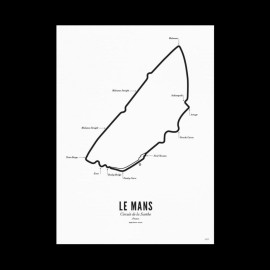 Poster Le Mans Circuit A4 21 x 29,7 cm 24h Le Mans