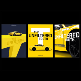 Set von 3 Postern Porsche 911 Carrera T Racinggelb The Unfiltered Truth