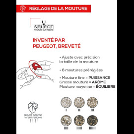 Peugeot Pfeffer Bar Set - Pfeffermühle + 3 Pfeffer Kampot Sikara Voatsiperifery 3 x 20g