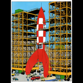 Rakete Tim und Struppi - Schritte auf dem Mond Resin 90 cm 46993