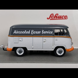 Volkswagen Bulli Transporter T1b mit Herbie auf Anhänger Elfenbein / Grau 1/64 Schuco 452033400