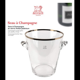 Glass Champagne bucket Platinum Finish Peugeot 22 cm