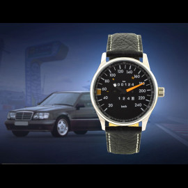 Mercedes-Benz W124 240 km/h Tachometer Uhr Chrom Gehause / schwarz Hintergrund / weiße Zahlen