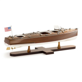 Triple Cockpit Boat Model inspired by "Chris Crafts" 64 cm 1/12 Wood