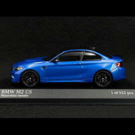 BMW M2 CS Type F87 2020 Blue / Black rims 1/43 Minichamps 410021026