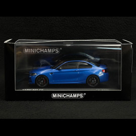 BMW M2 CS Type F87 2020 Blue / Black rims 1/43 Minichamps 410021026