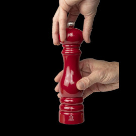 Pepper Mill Paris Red Lacquered Wood 22cm Peugeot