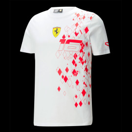 Ferrari T-shirt Charles Leclerc GP Monaco F1 Puma White 701225153-001 - men