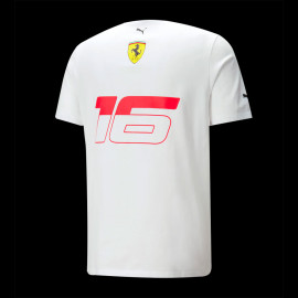 Ferrari T-Shirt Charles Leclerc GP Monaco F1 Puma Weiß 701225153-001 - herren