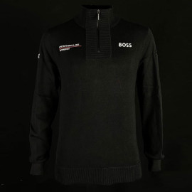 Porsche Pullover Motorsport BOSS Black Knitted quarter-zip sweater WAP121PMSR - herren