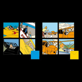 Set of 8 Greeting Cards Tintin and the Planes 2 flaps 15 x 15 cm 31185