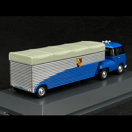 Porsche Transporter Truck Volkswagen VW T1 Transporteur racing cars Blau / Silver 1/64 Schuco 452001500