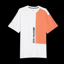Mercedes T-Shirt AMG Puma Graphic Weiß / Orange 621191-03 - herren