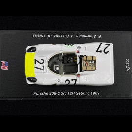 Porsche 908 /02 n° 27 3rd 12h Sebring 1969 Rolf Stommelen 1/43 Spark US274