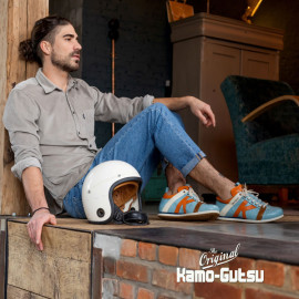 Kamo-Gutsu Schuhe The Original Tifo 042 Leder Magiablau / Karotte Orange - Magia Carota - Herren
