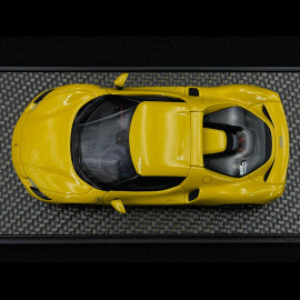 Ferrari 296 GTB Hybrid V6 2021 Yellow Giallo Modena Carbon wheels 1/43 BBR BBRC264C1