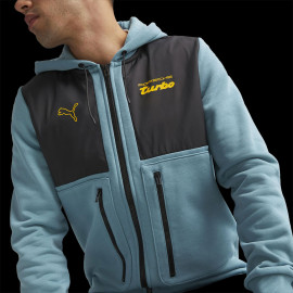 Porsche Jacke Turbo Puma Blau / Schwarz Kapuzenjacke 621023-02 - Herren