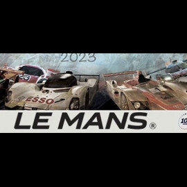Rallyeplakette 24h Le Mans Centenaire 44 x 22 cm Originalwerk von Caroline Llong