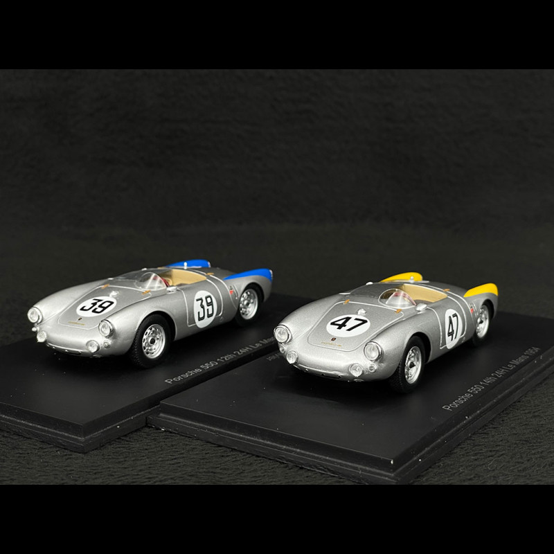 Duo Porsche 550 n° 39 & n° 47 24h Le Mans 1954 1/43 Spark - Elfershop